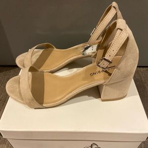 Nude / Tan Block Heel